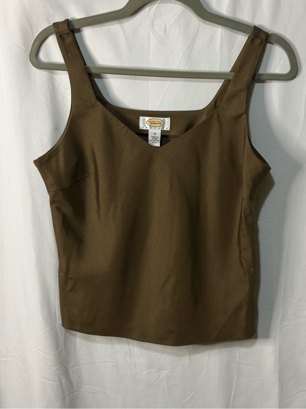 Talbots Sulk Blend Chocolate Brown Square Neck Tank Top